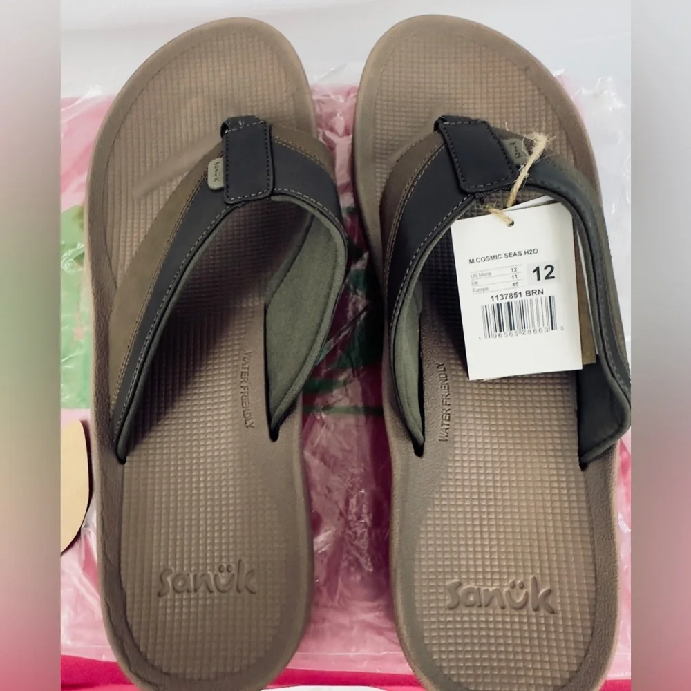 MENS SANUK COSMIC SEAS H2O BROWN SANDAL SIZE 12 New with tags… - Picture 8 of 12